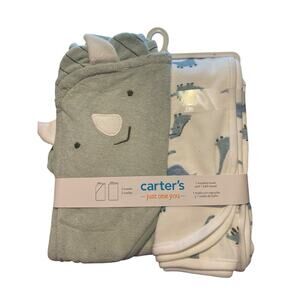 Carter's Just One You Baby Boys' Dino Hooded Bath Towel - Sage Green